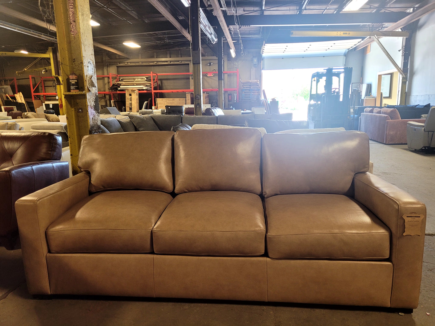 Radley 86" Leather Sofa (Light Natural)