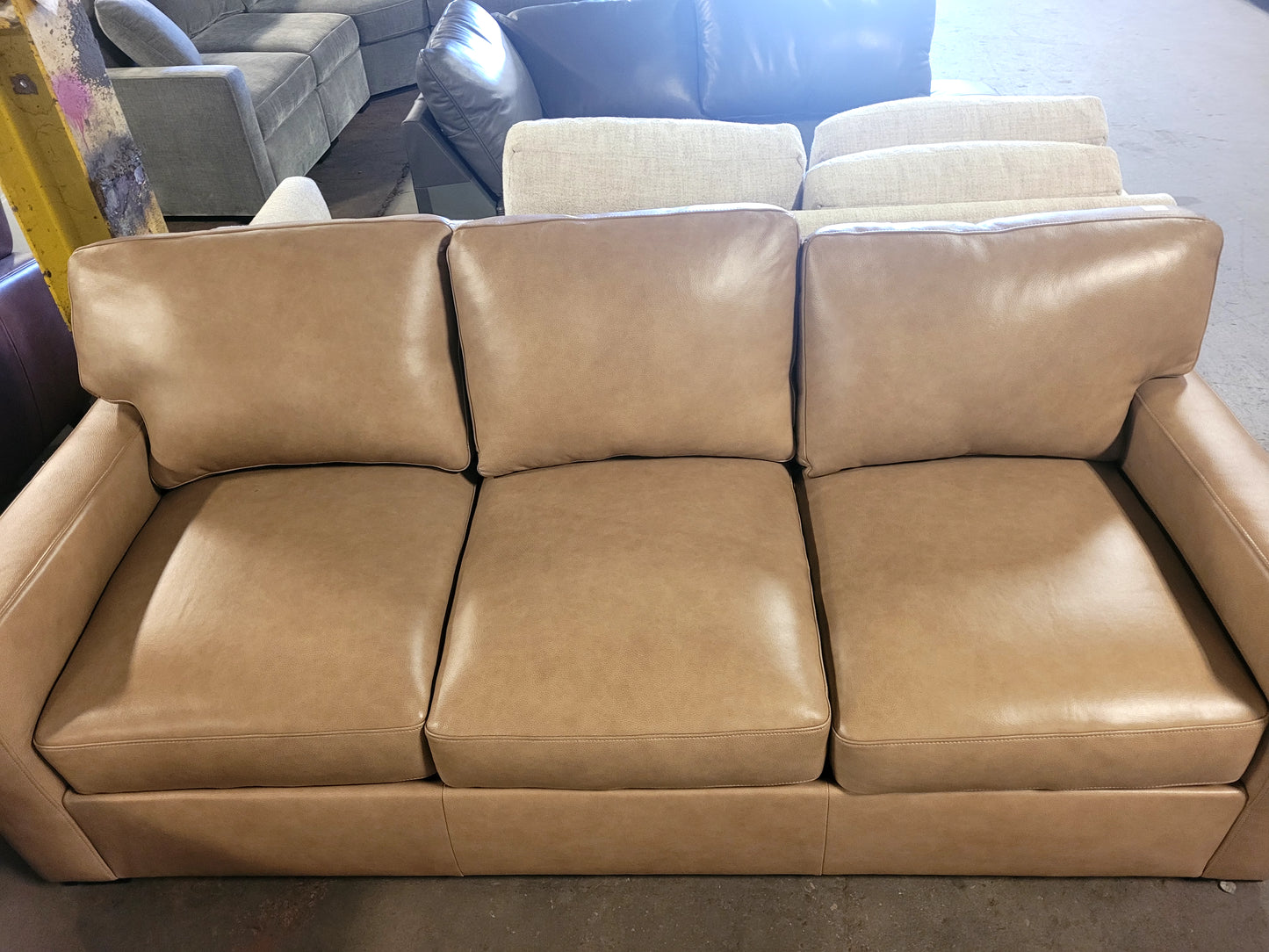 Radley 86" Leather Sofa (Light Natural)