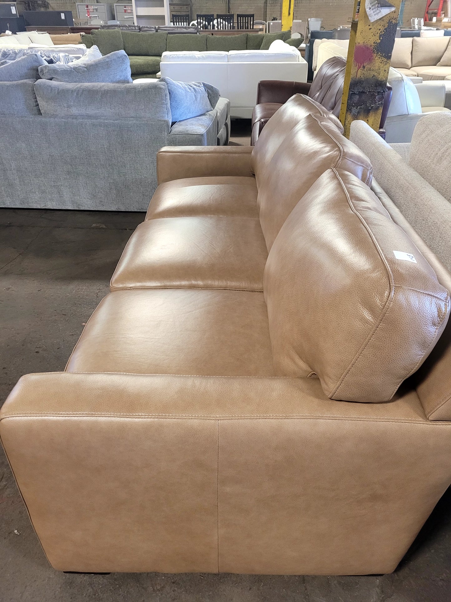 Radley 86" Leather Sofa (Light Natural)