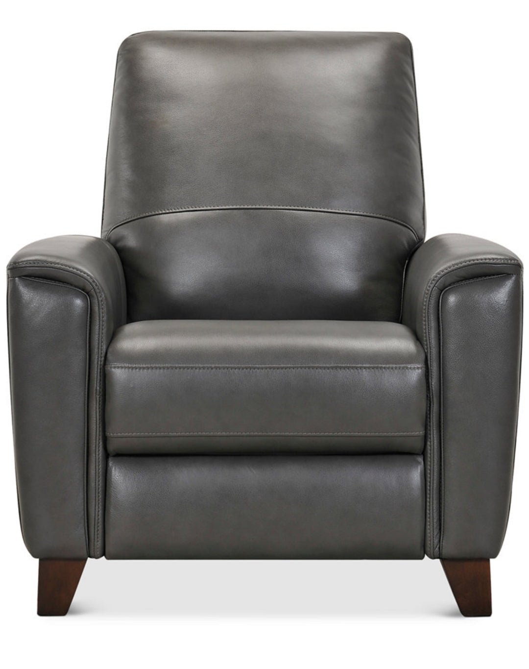 Brayna 35" Classic Leather Pushback Recliner (Charcoal)