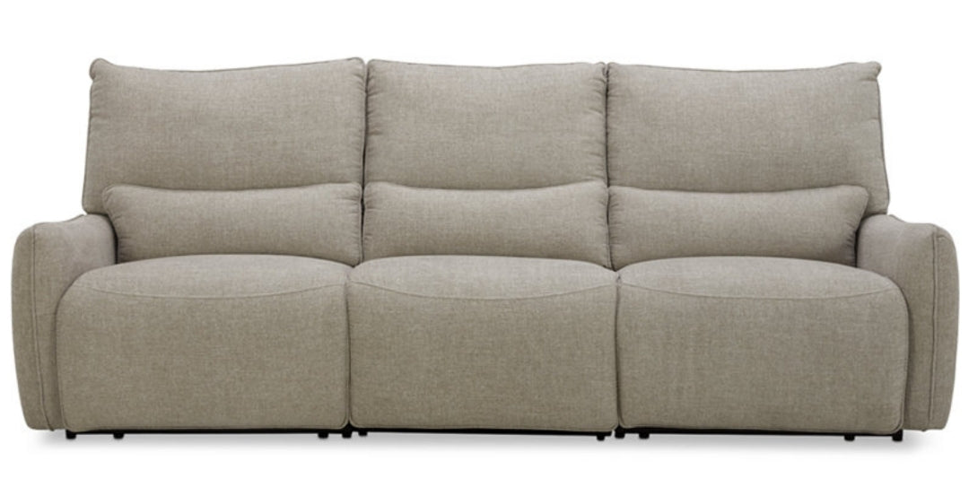 Olper 3-Pc. Fabric Zero Wall Sectional Sofa w/ 3 power recliners