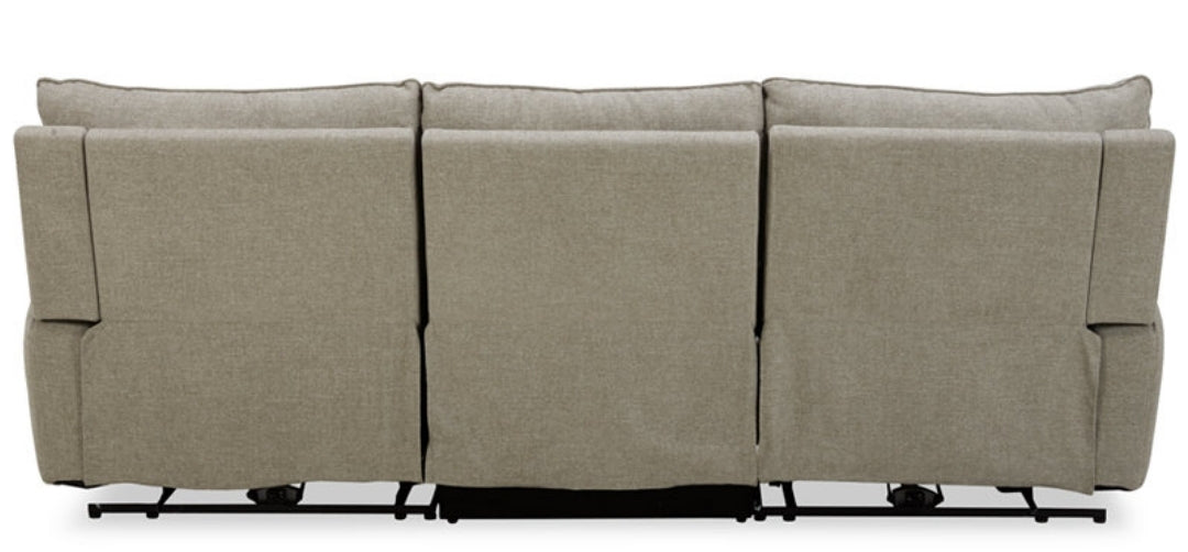 Olper 3-Pc. Fabric Zero Wall Sectional Sofa w/ 3 power recliners