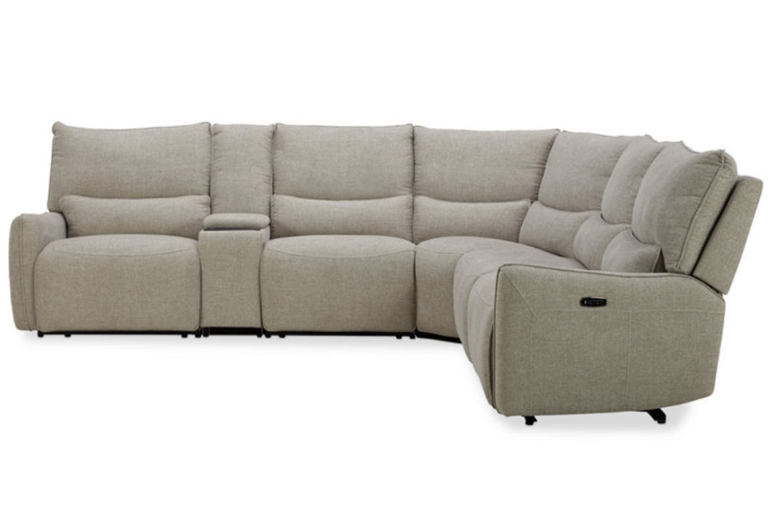 Olper 5-Pc. Fabric Zero Wall Sectional Sofa with Two
Power Motion Pieces (Sand)