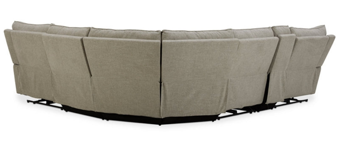 Olper 5-Pc. Fabric Zero Wall Sectional Sofa with Two
Power Motion Pieces (Sand)