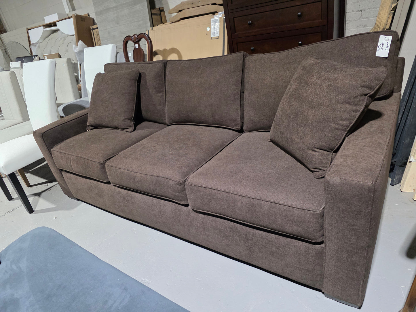 Radley 86" Fabric Sofa (Chocolate Brown)