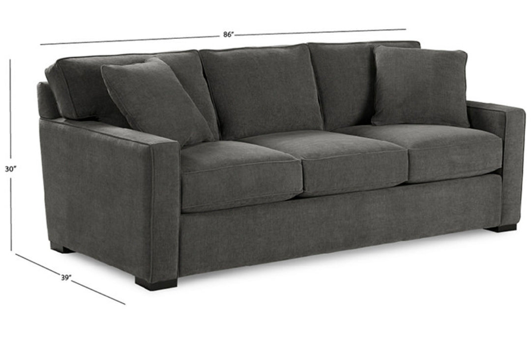 Radley 86" Fabric Queen Sleeper Sofa Bed (Heavenly Mocha Grey)