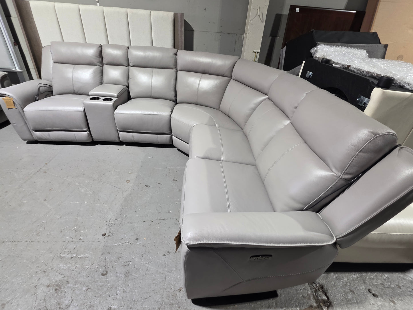 Addyson 6-Pc. Leather Sectional with 3 Zero Gravity Recliners with Power Headrests