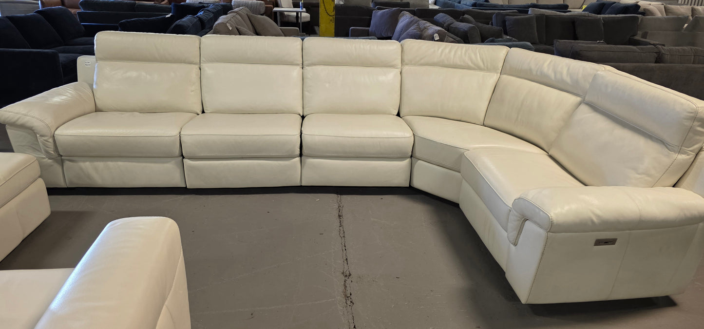 Julius II 5-Pc. Leather L Sectional with 4 Power Recliners
