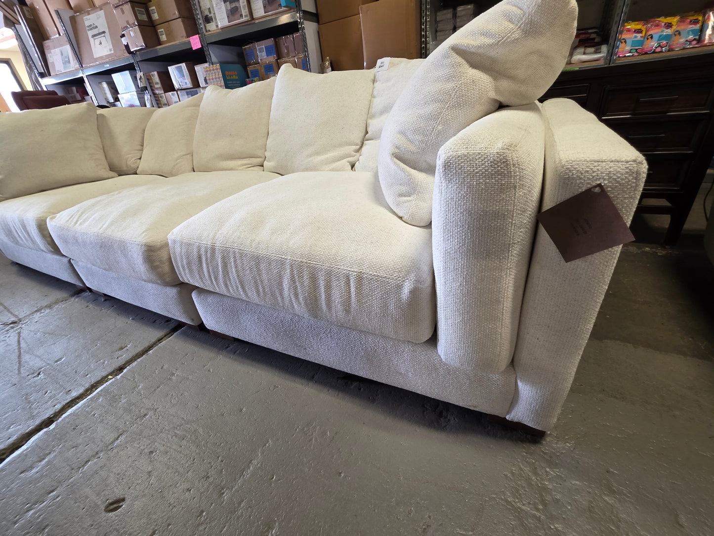 Oversized 3-Pc. White Sectional Sofa