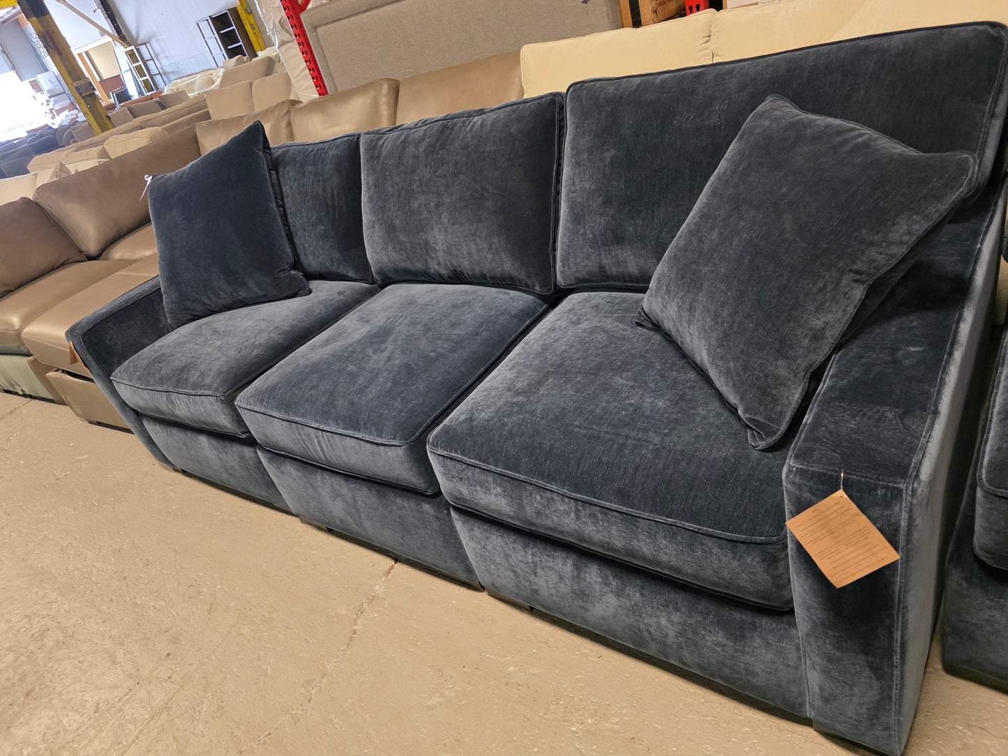 Radley 3-Pc. Fabric Sectional Sofa (Midnight Blue)