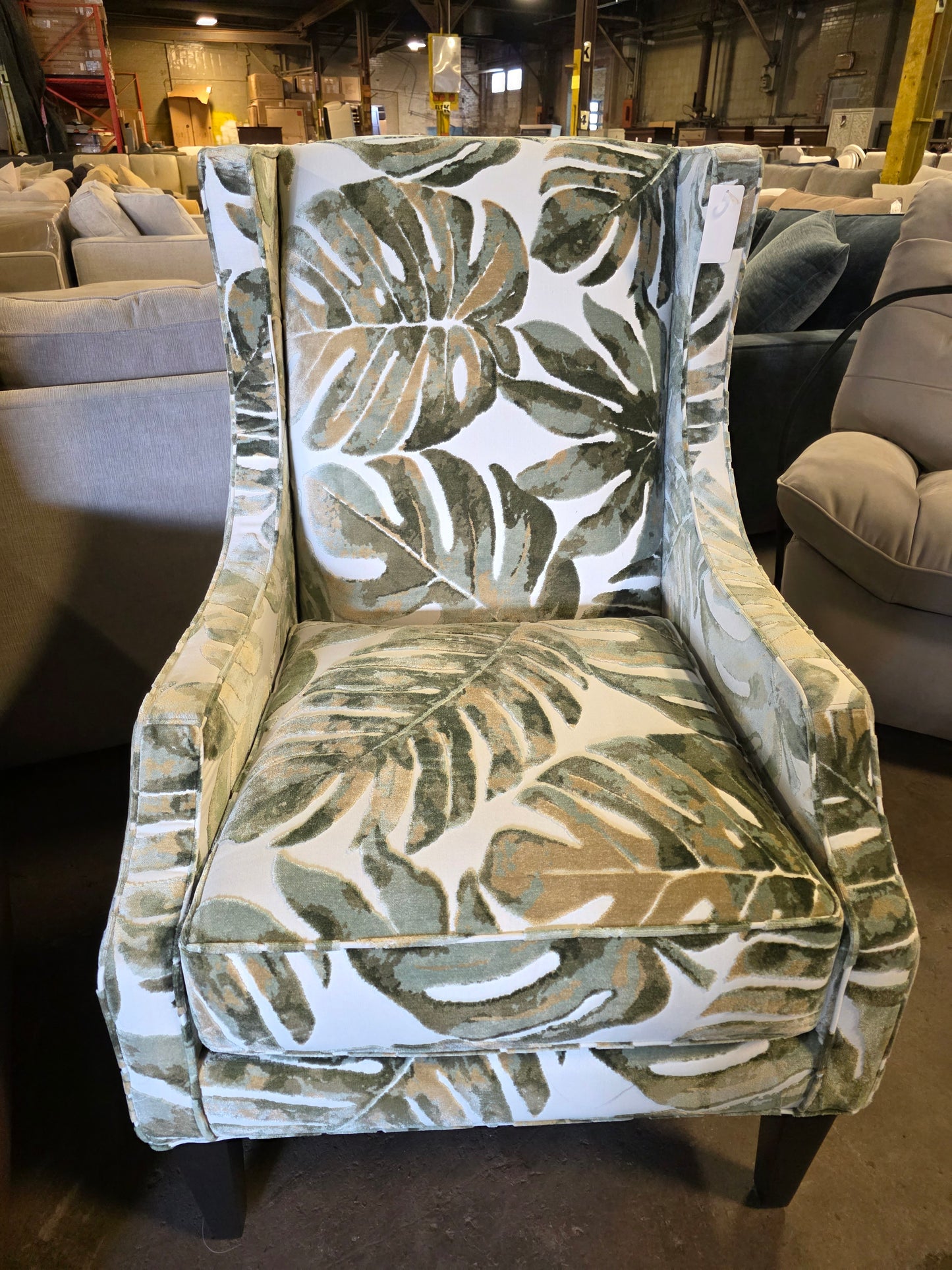 Kallison Fabric Wing Chair (Leafs)