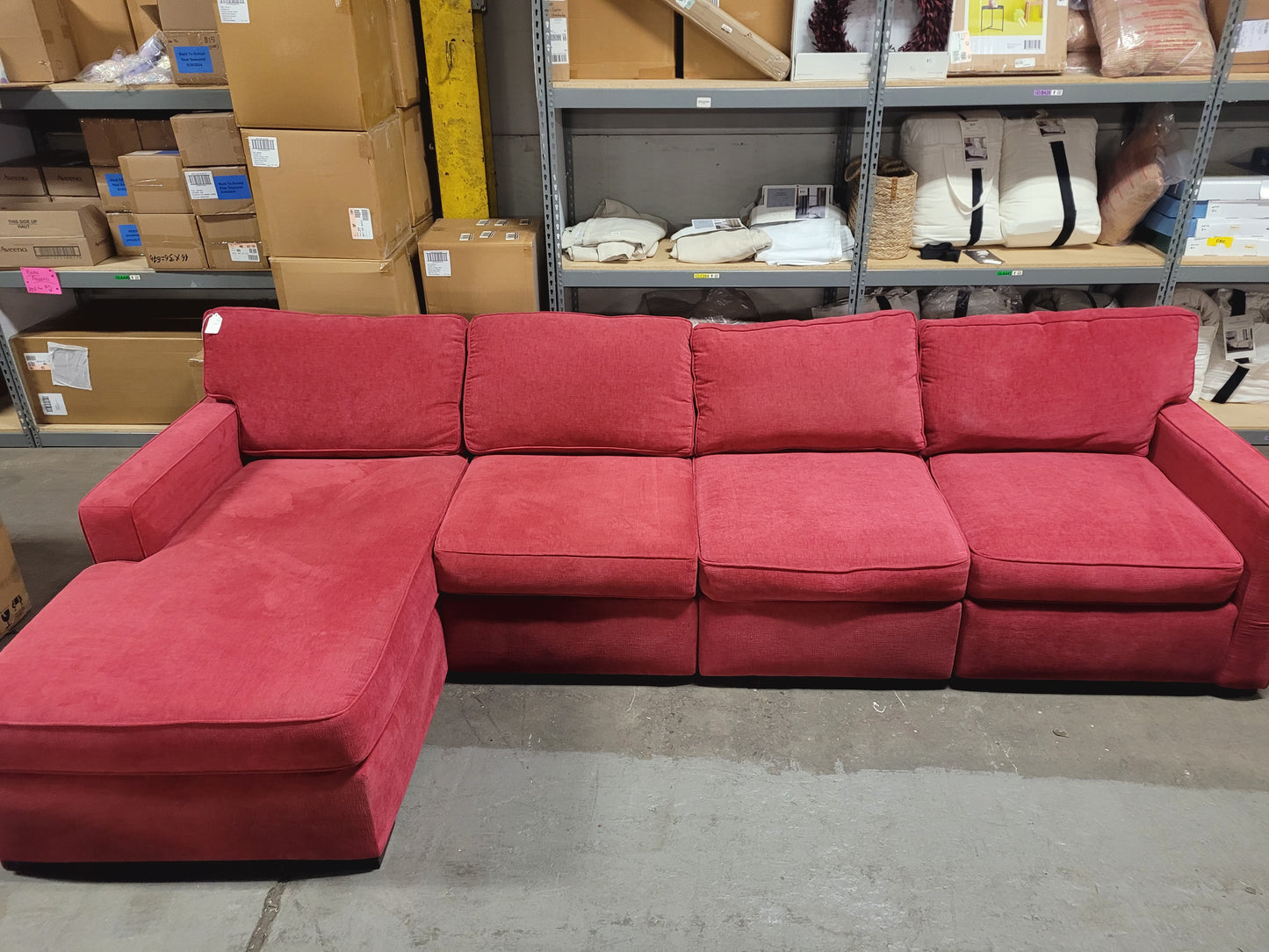 Radley 4-Piece Fabric Chaise Sectional Sofa (Heavenly Mulberry Red)