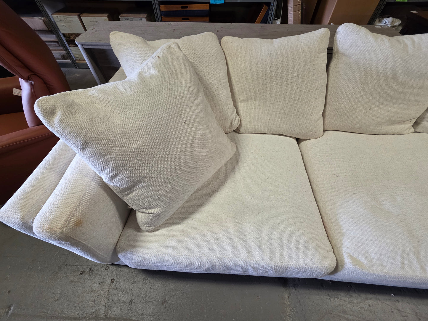 Oversized 3-Pc. White Sectional Sofa