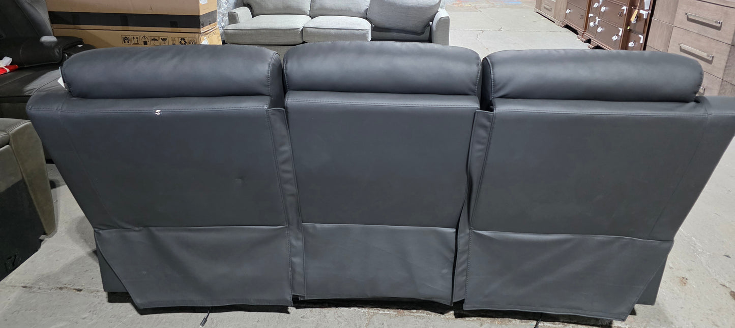 White Label Rittman 87" Power Double Reclining Sofa (Black)
