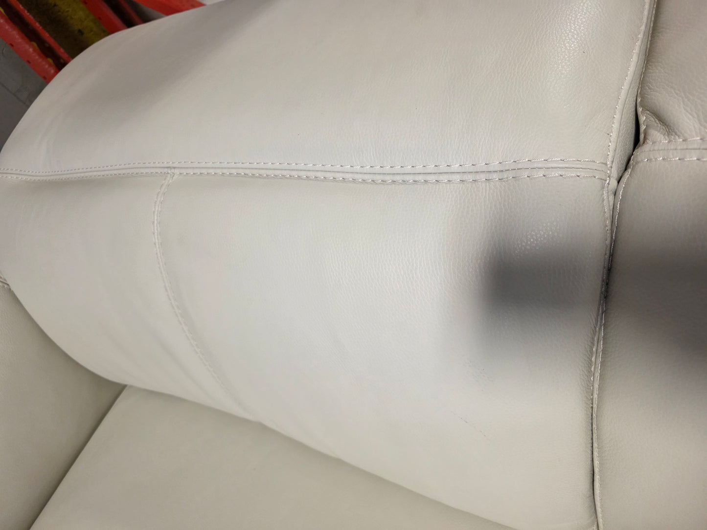 2-Piece Silvio Leather Reclining Loveseat (Frost)