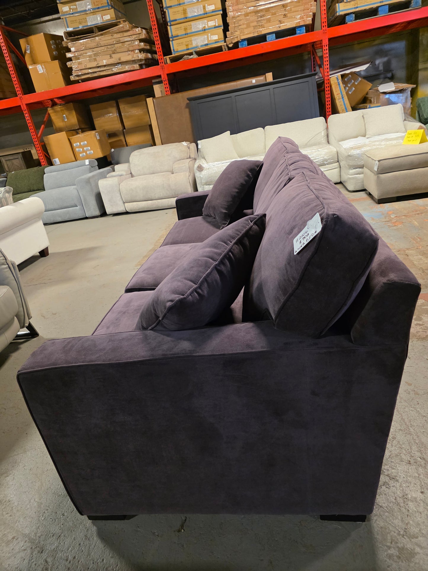 Radley 86" Fabric Queen Sleeper Sofa Bed (Dark Purple)