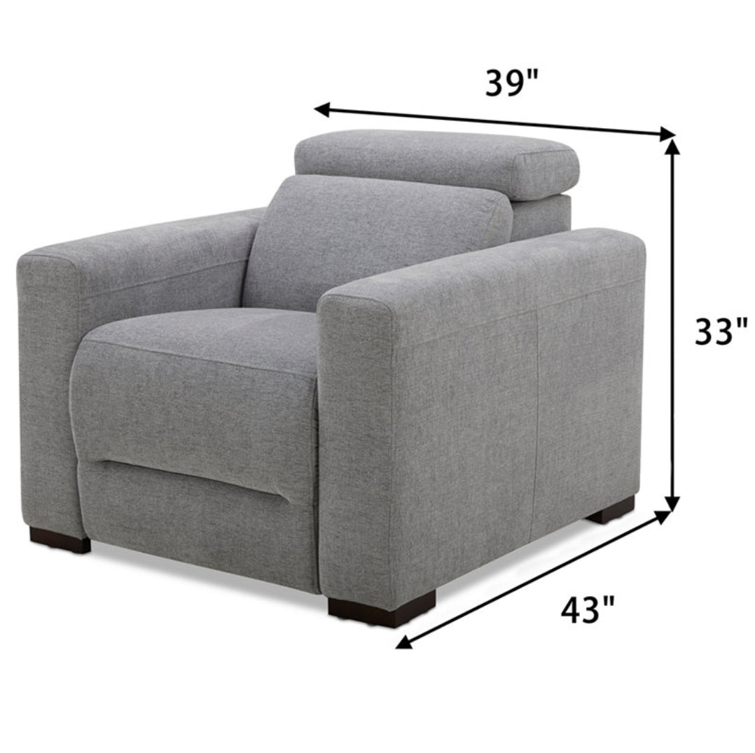 Nevio 39" Fabric Power Recliner (Mineral)