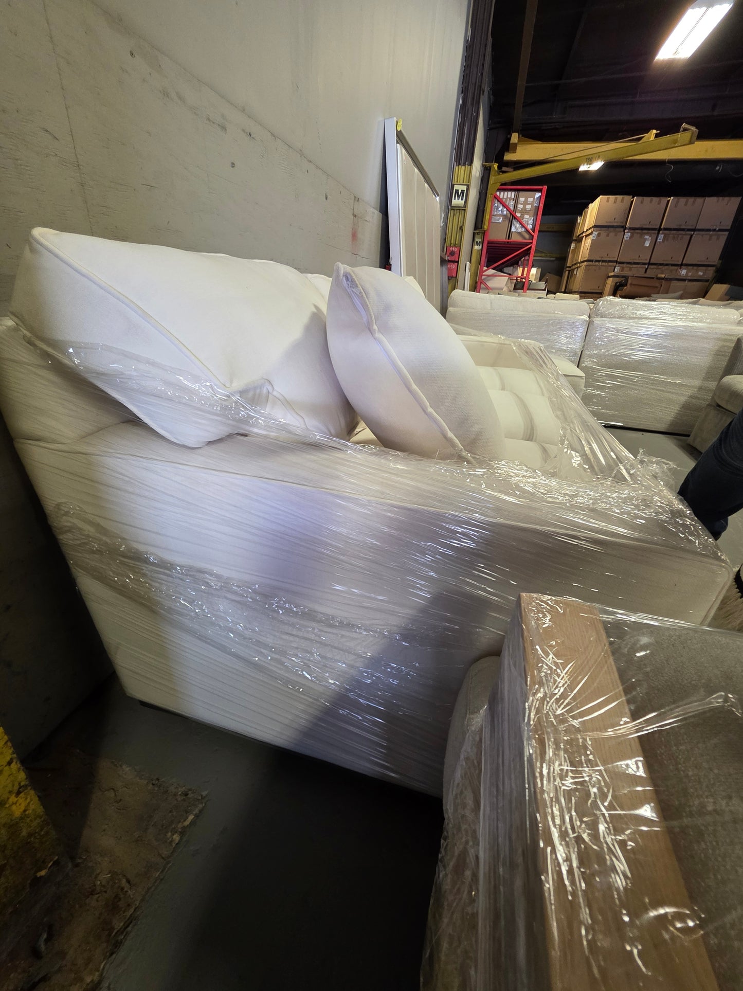 Radley 86" White Fabric Sofa