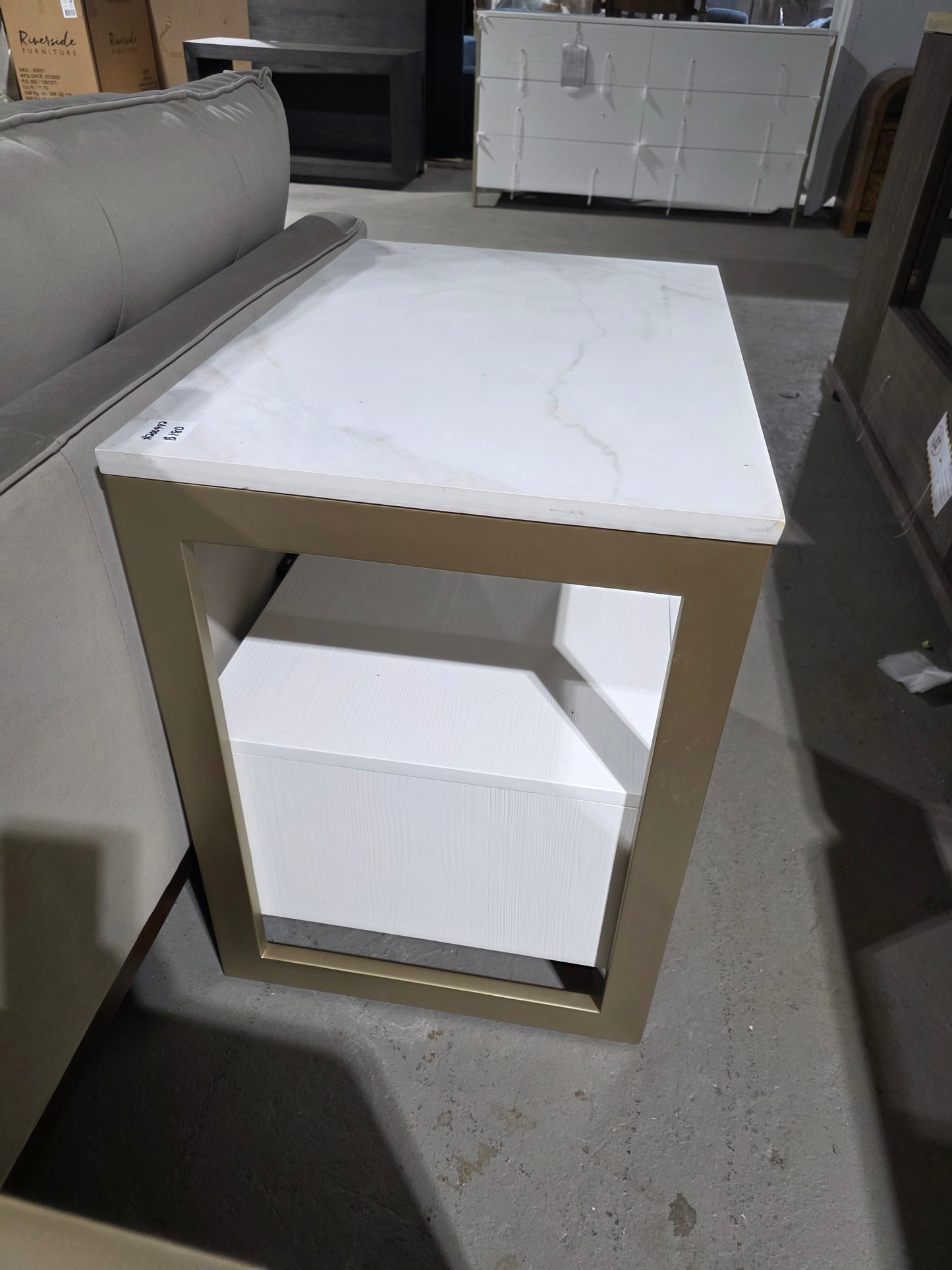 26" Emila 1-Drawer Stone Nightstand