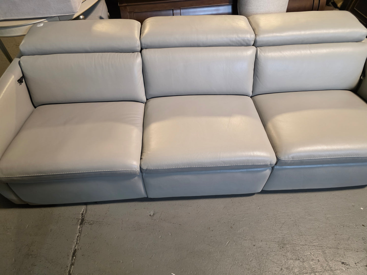 Leather 3-Pc. Sectional Sofa with 2 Power Recliners
