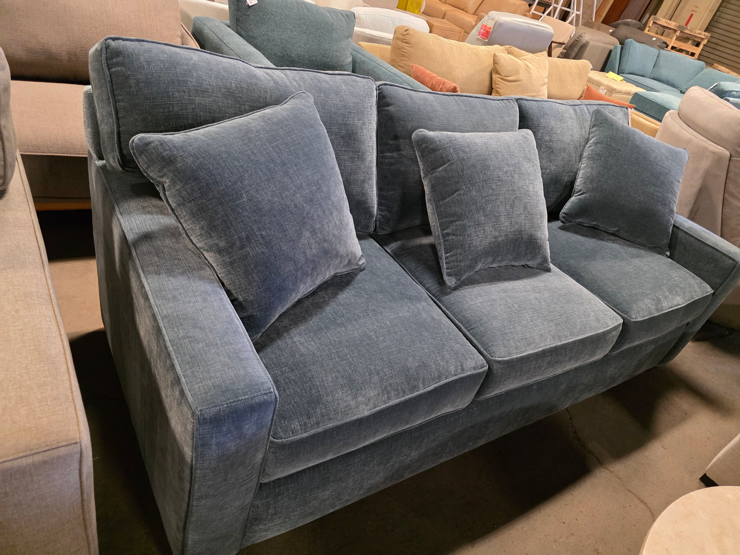 Radley 86" Fabric Sofa (Light Blue)