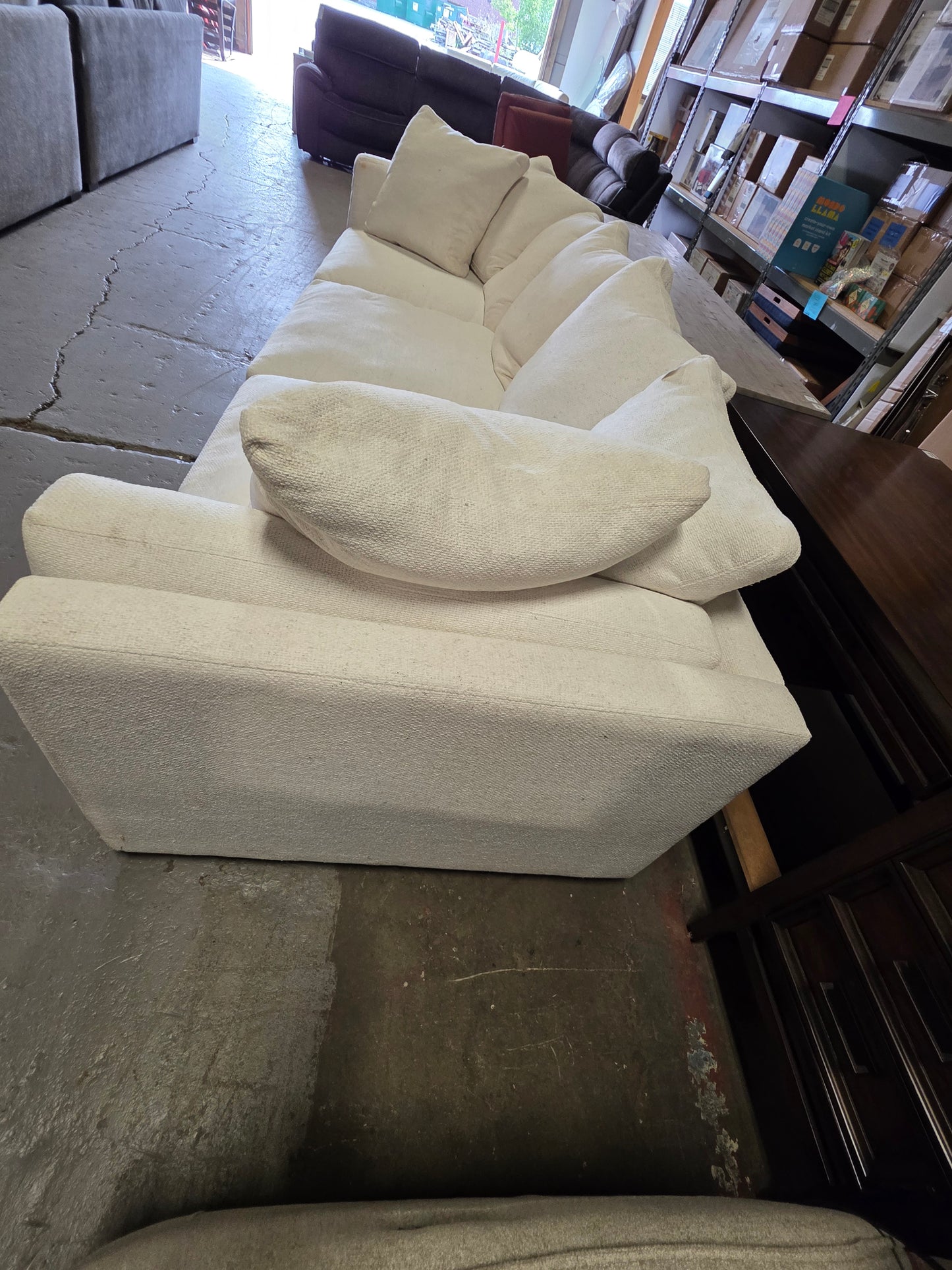 Oversized 3-Pc. White Sectional Sofa