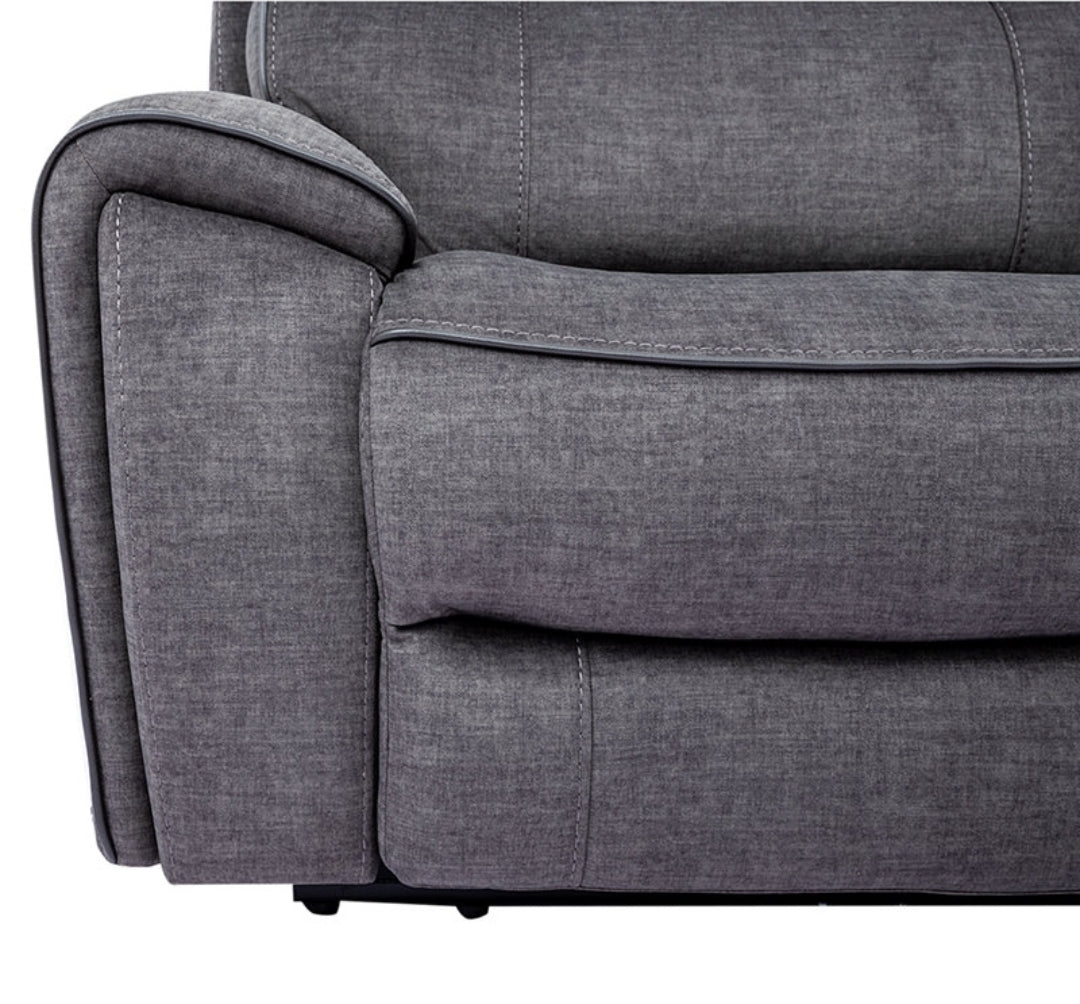 Hutchenson 5-Pc. Fabric Chaise Sectional with 2 Power Recliners (Moss)