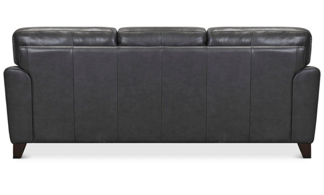 Brayna 88" Classic Leather Sofa (Charcoal)