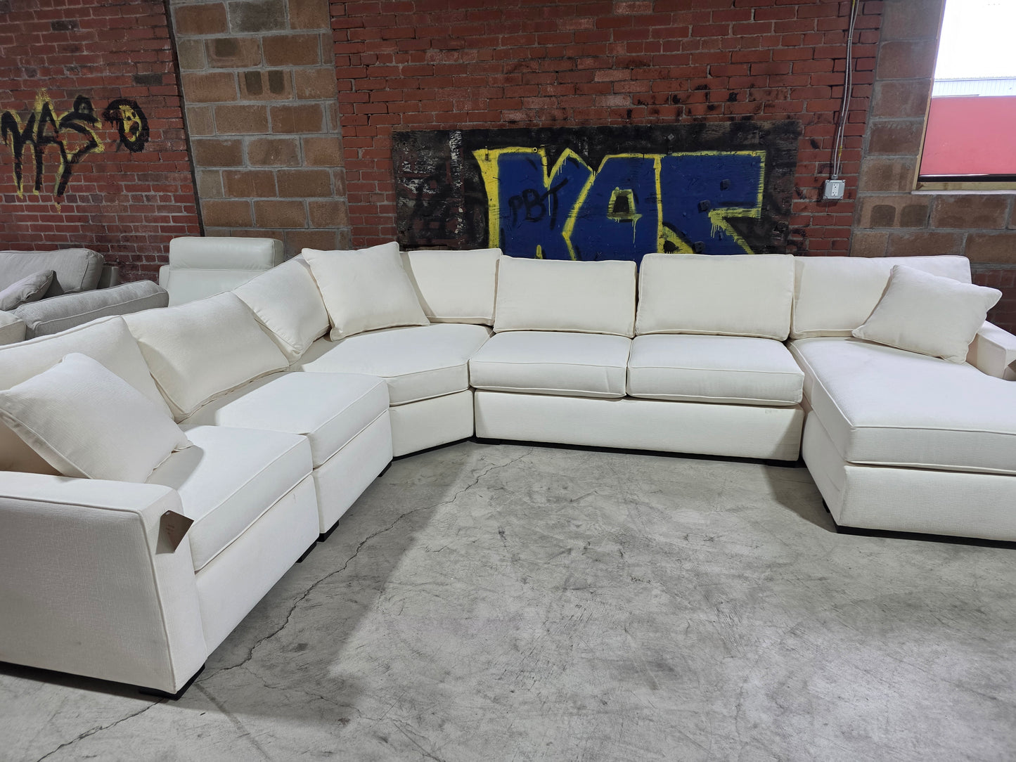 Radley 5-Piece Fabric Chaise Sectional Sofa (Heavenly Oyster White)