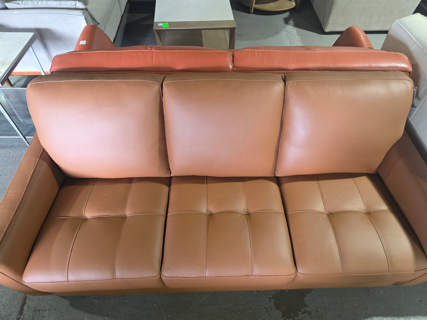 Galligher Leather Sofa (Caramel)