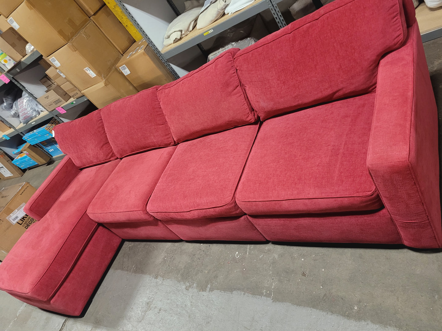 Radley 4-Piece Fabric Chaise Sectional Sofa (Heavenly Mulberry Red)