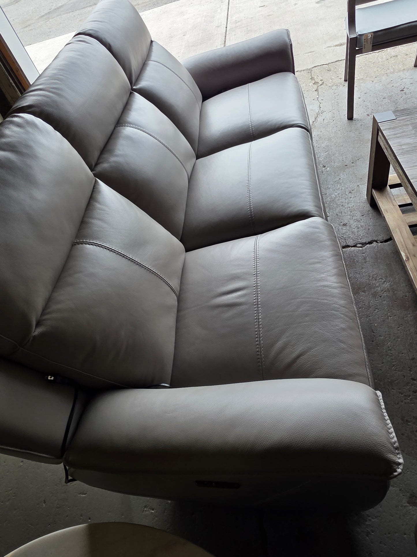 Addyson 88" 3-Pc. Leather Sofa with 2 Zero Gravity Recliners with Power Headrests (Ash)