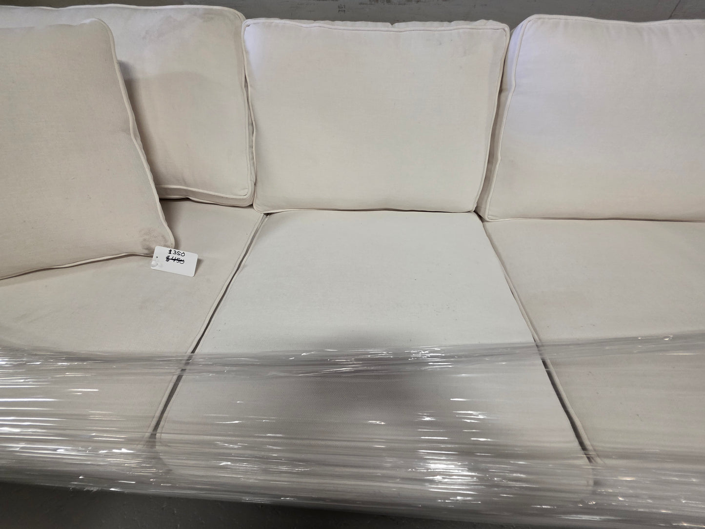 Radley 86" White Fabric Sofa