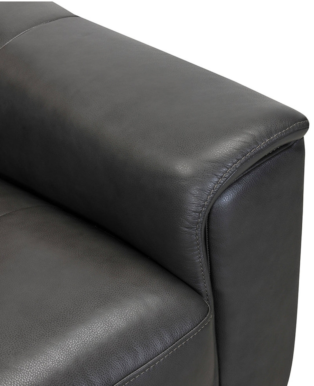 Brayna 88" Classic Leather Sofa (Charcoal)