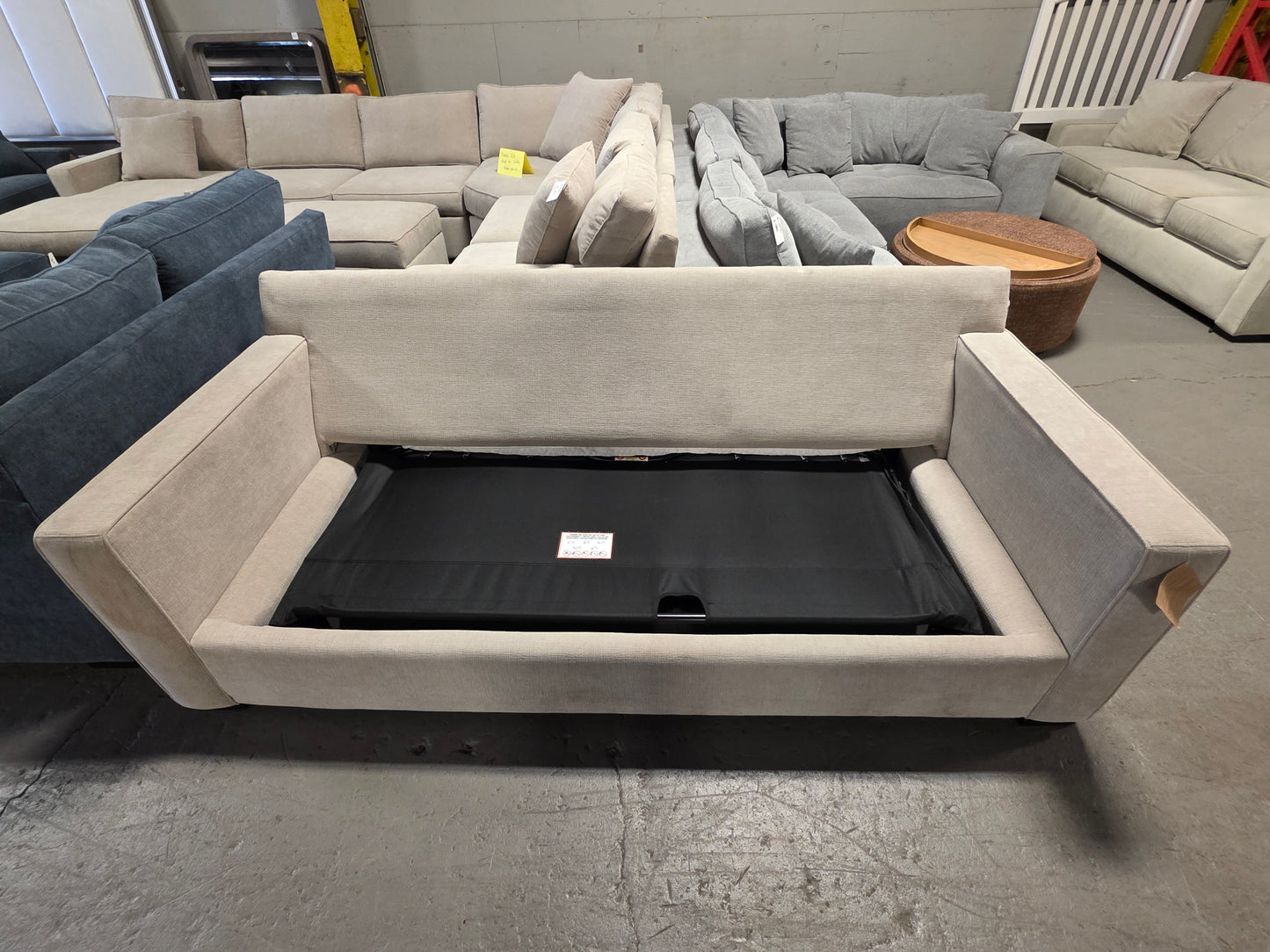 Radley 86" Fabric Queen Sleeper Sofa Bed (Heavenly Chrome Beige)