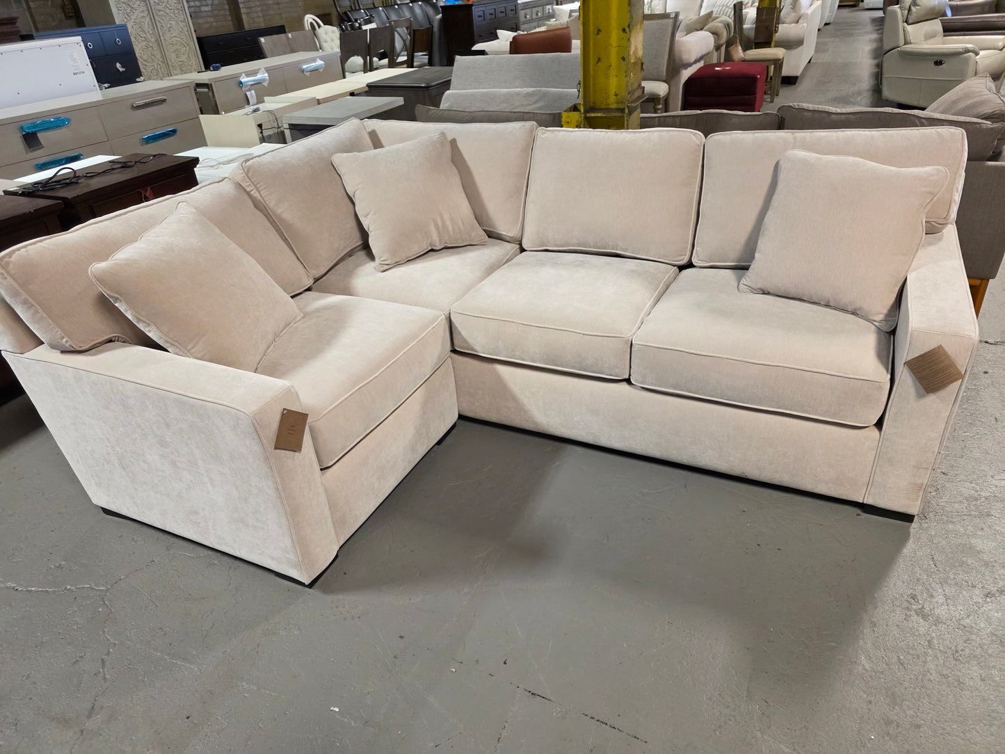 Radley 2-Pc. Fabric Sectional (Beige)