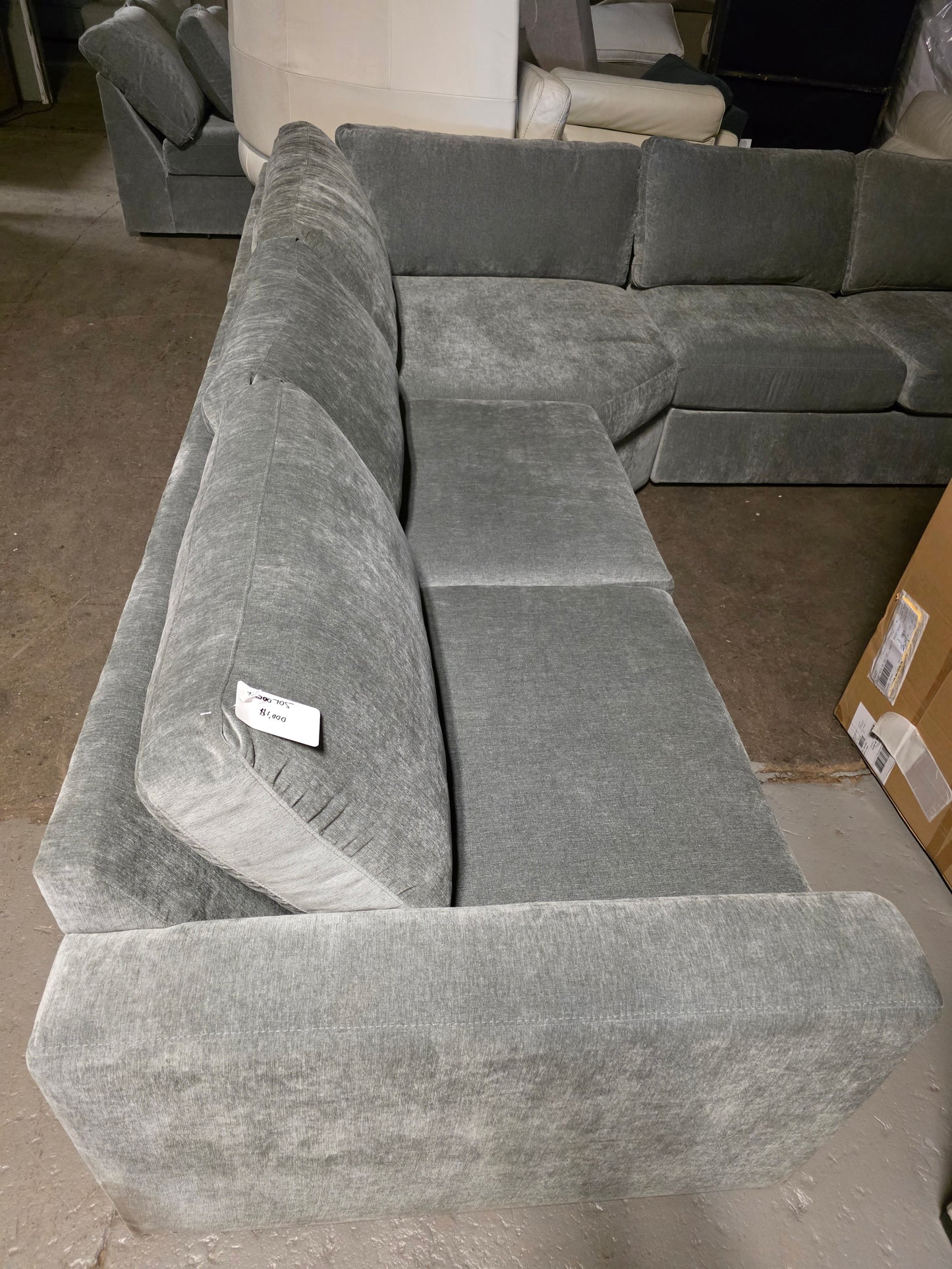 Grey 3-Pc. Fabric Sectional Sofa