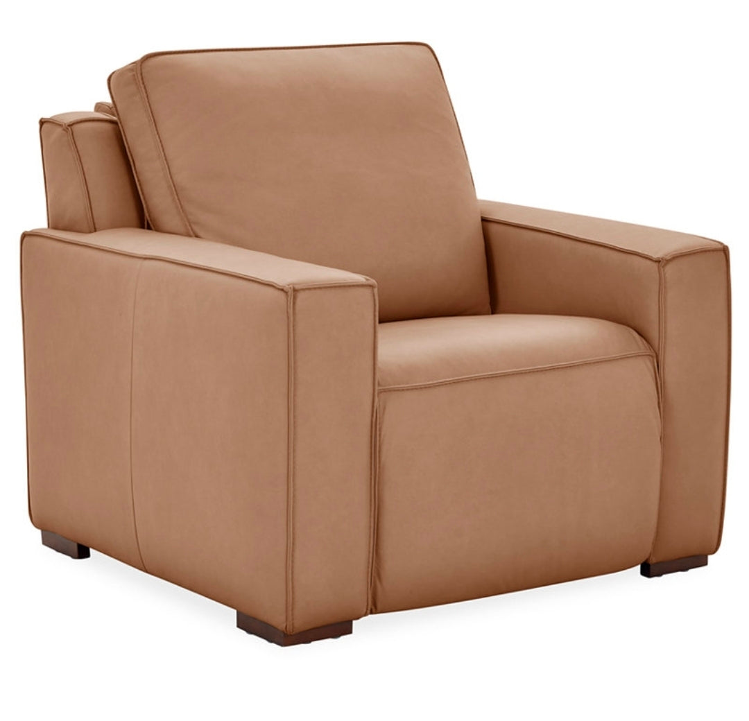 Aspen 42" Leather Zero Gravity Power Recliner (Toast)