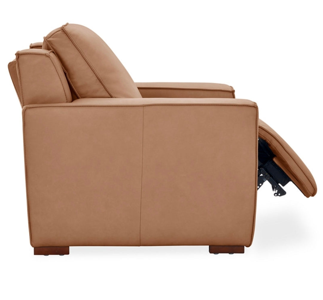 Aspen 42" Leather Zero Gravity Power Recliner (Toast)