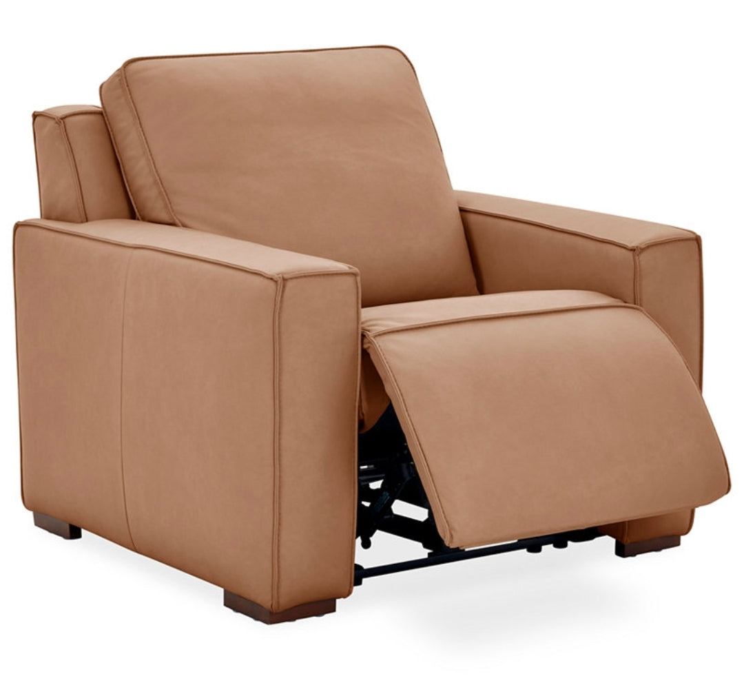 Aspen 42" Leather Zero Gravity Power Recliner (Toast)