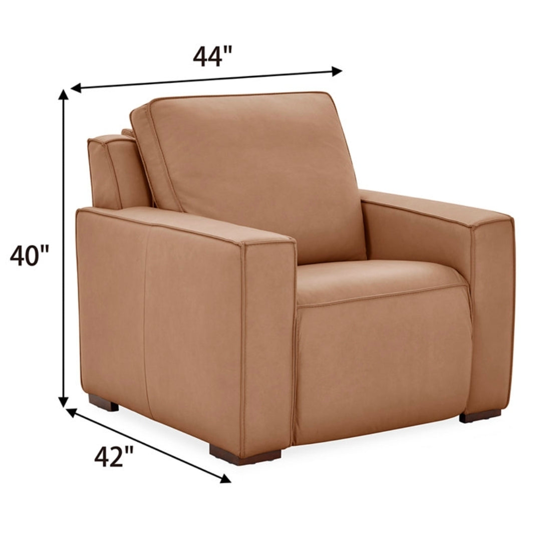 Aspen 42" Leather Zero Gravity Power Recliner (Toast)