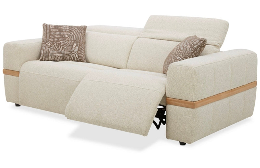 Nierling Fabric Power Motion Sofa with Power Headrest (Linen)