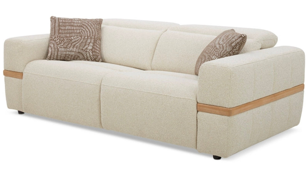 Nierling Fabric Power Motion Sofa with Power Headrest (Linen)