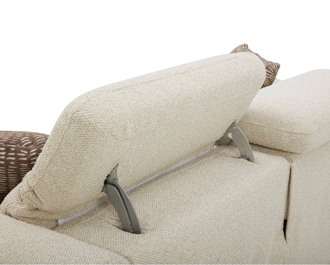 Nierling Fabric Power Motion Sofa with Power Headrest (Linen)