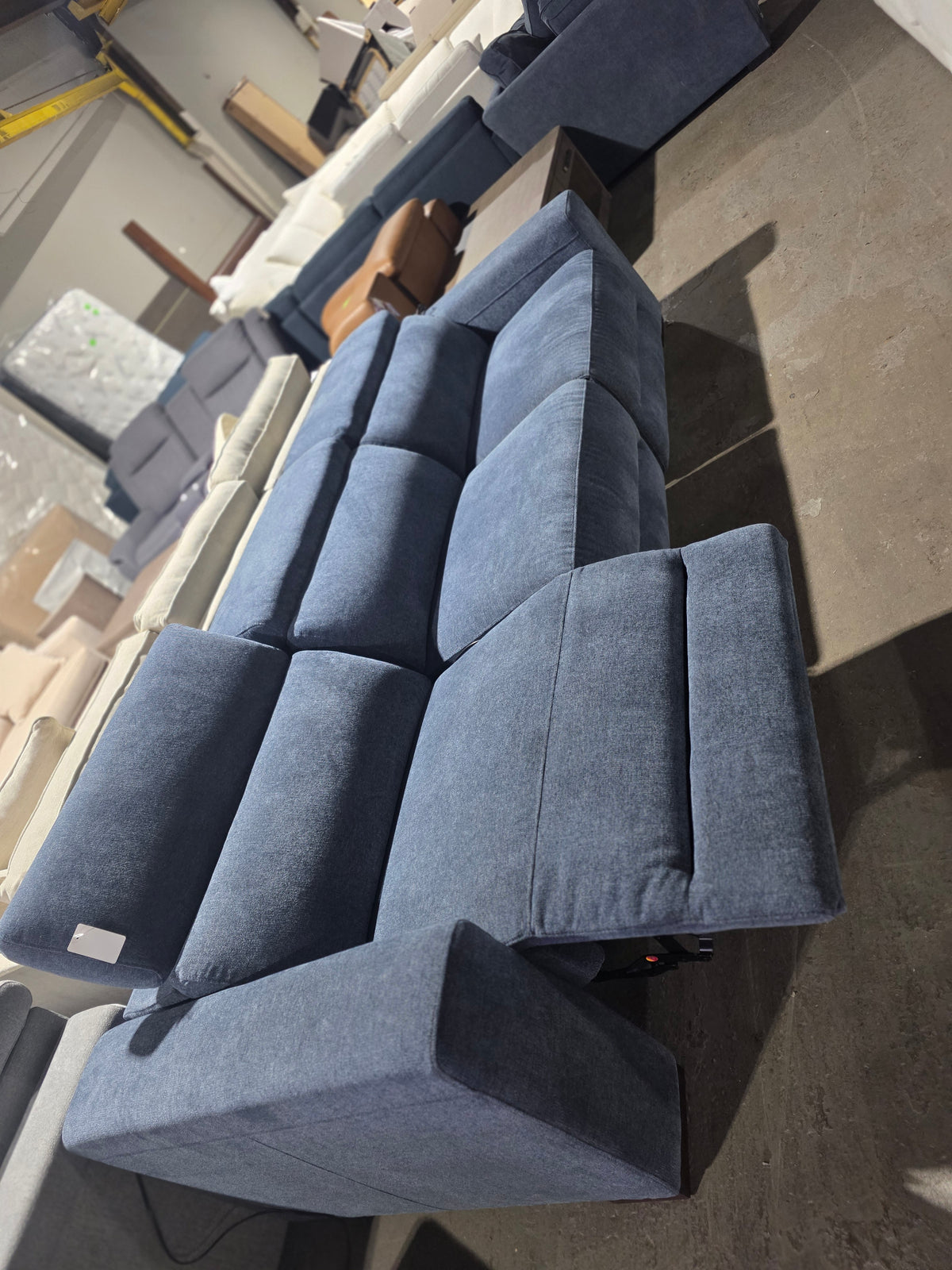 Nevio 3-Pc. Fabric Power Headrest Sectional with 3 Power Motion Chairs