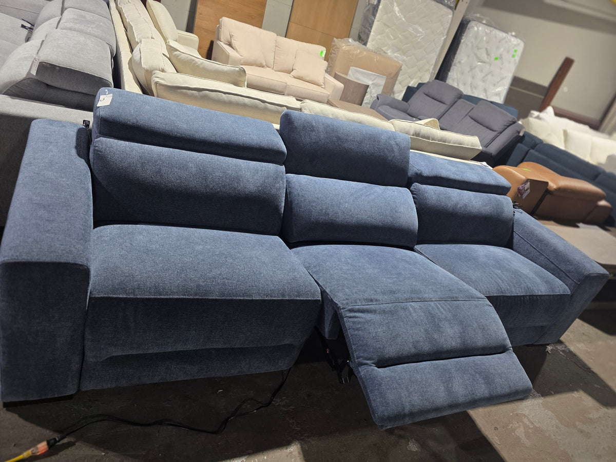 Nevio 3-Pc. Fabric Power Headrest Sectional with 3 Power Motion Chairs