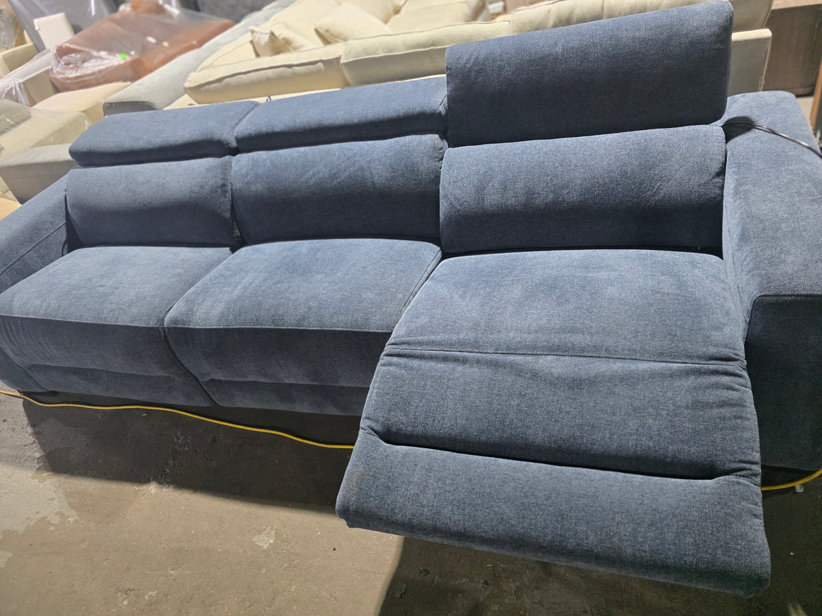Nevio 3-Pc. Fabric Power Headrest Sectional with 3 Power Motion Chairs