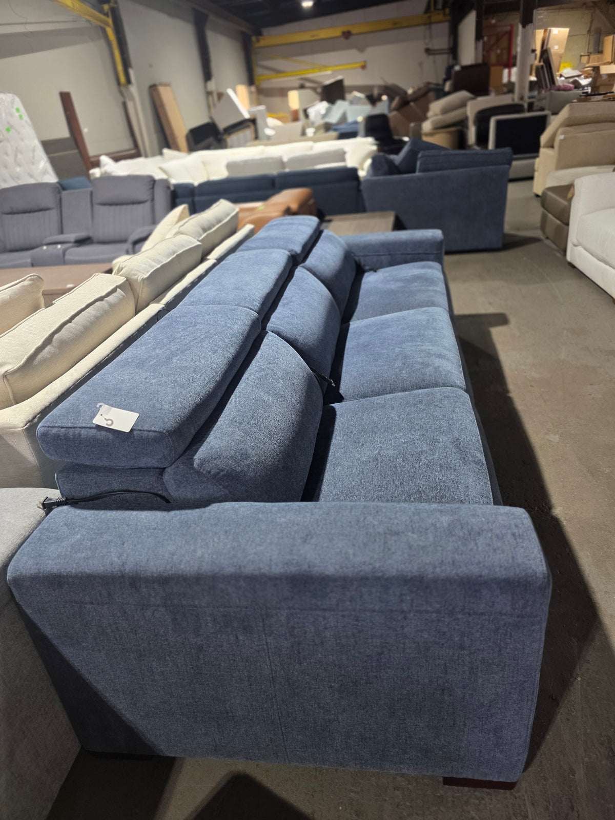 Nevio 3-Pc. Fabric Power Headrest Sectional with 3 Power Motion Chairs