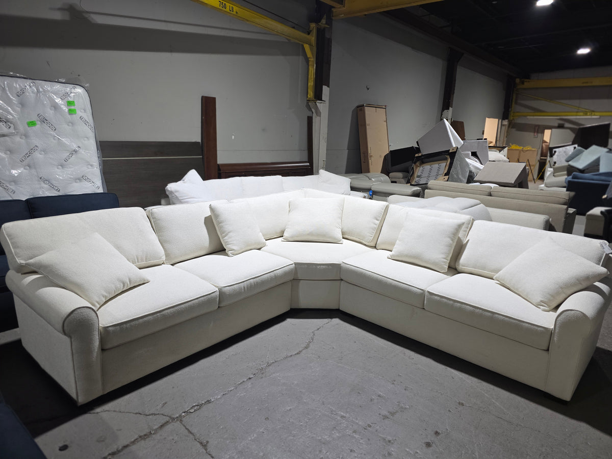 Radley Rollarm Fabric 3-Pc. Sectional (Cream)