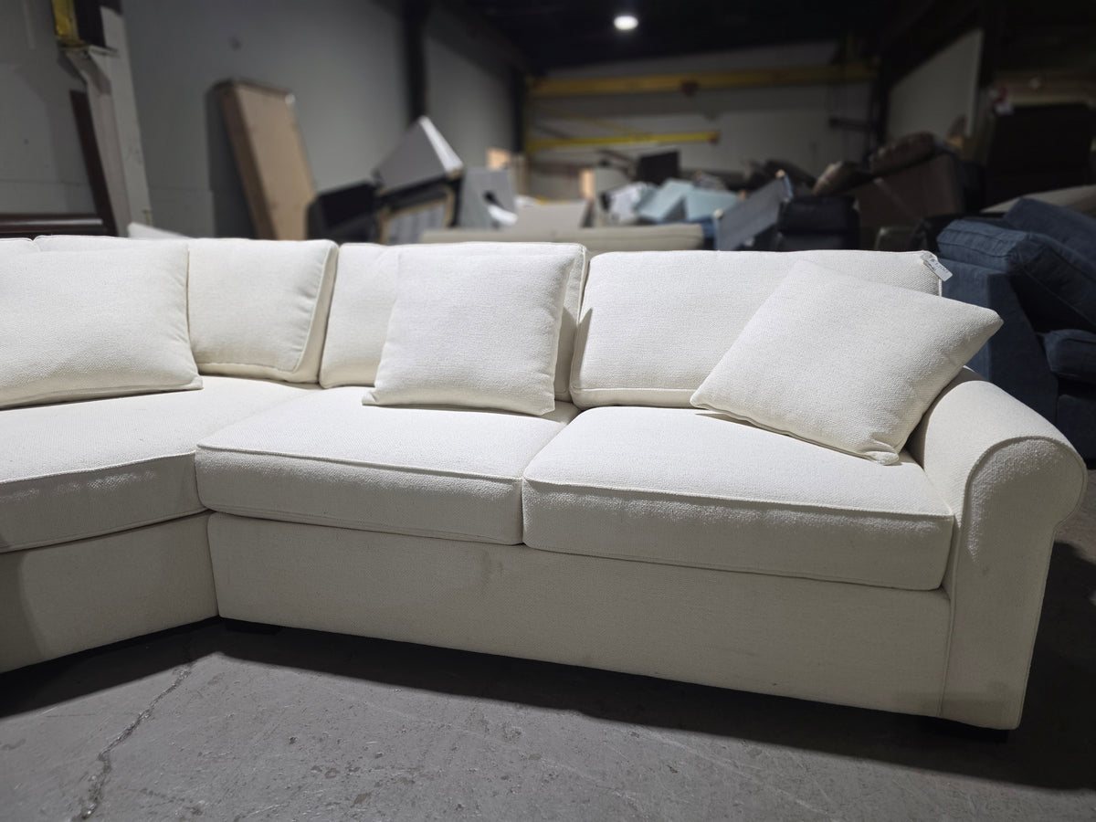 Radley Rollarm Fabric 3-Pc. Sectional (Cream)